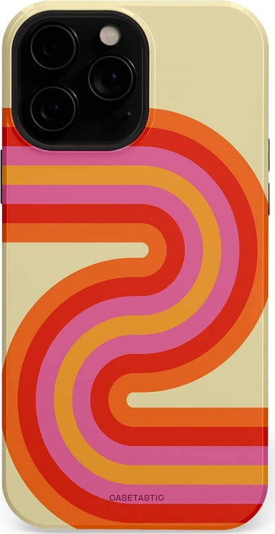 Casetastic hoesje geschikt voor Apple iPhone 13 Pro Max - MagSafe - Dubbellaagse bescherming - Retro wave - Fashion Case - Zand Rood Oranje Roze