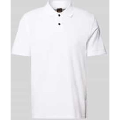 BOSS Orange Prime Heren Katoen-Piqué Polo Shirt met Logo Print NOS