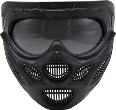 Nivard Airsoft Masker - Paintball - Mask - Tactical Helmet - Helm - Zwart - Donker Visier