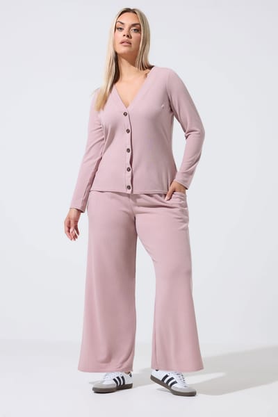 Limited Collection Roze Broek Van Gekreukte Stof En Wijde Pijpen Size 38