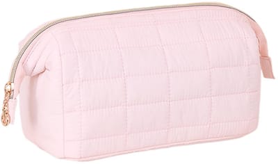 Dailygoods- Cosmeticatas grote capaciteit - Draagbare Toilettas - Make-up Tas - Katoenen Make-up Tasje - Roze - 22,5 x 11 x 11 cm - Make-uptas