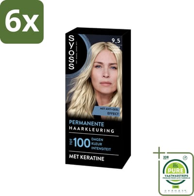 SYOSS - Coloration 9-5 Frozen Pearl Blonde - Haarverf - Grijsdekking - Vermindert Haarbreuk - Voordeelverpakking - 6 stuks - Permanente haarkleuring - Haarkleur