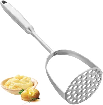 Aardappelstamper van roestvrij staal met lange handgreep - Vaatwasmachinebestendig voor romige aardappelpuree