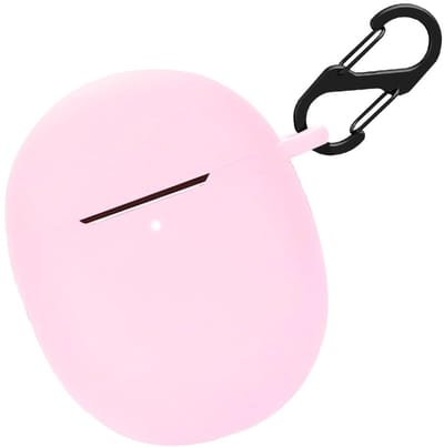 Dailygoody - Siliconen hoesje - Beschermhoes - Stootvast en wasbaar - Roze - Sleutelhanger - Geschikt voor Xiaomi Redmi Buds 4 - Premium kwaliteit