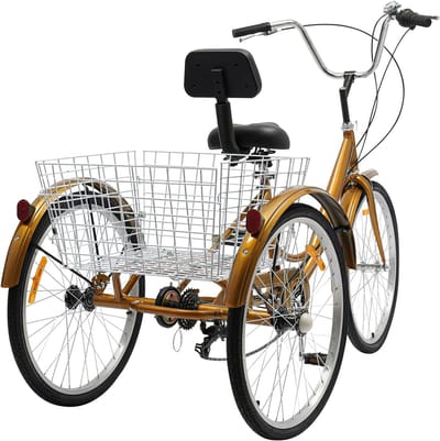 Volwassen Driewieler - Driewiel - Comfortabel Fietsen - Sterk Draagvermogen - 24 Inch Wielen - Wit