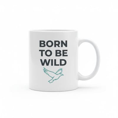 Born to Be Wild Mok – Minimalistisch Vogel Design Inspirerende Quote Koffiemok – 330 ml Keramische Mok