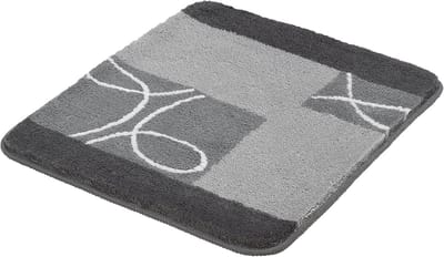 Badmat Curly grijs 55 x 65 cm – Luxe en Comfortabele Badkameraccessoire