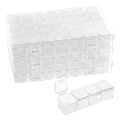 Unyqoos ® Transparante Opbergdozen Met 28 Vakken Voor Sieraden, Kralen En Knutselbenodigdheden
