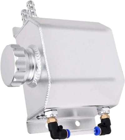 Expansieventiel Koelvloeistof - Overlooptank Reservoir - Motor Koelen - Aluminiumlegering Constructie - 1 Liter Capaciteit - Mat Zilver