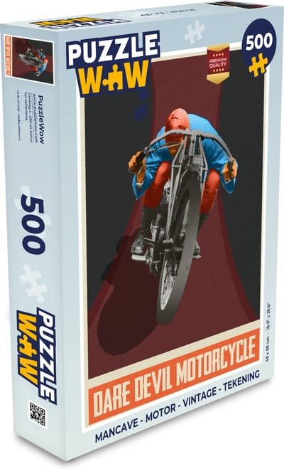 Puzzel Mancave - Motor - Vintage - Tekening - Legpuzzel - Puzzel 500 stukjes