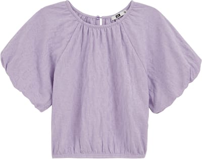 WE Fashion Meisjes top met structuur en ballonmouwen