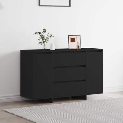 vidaXL - Dressoir - Zwart - 120 - x - 41 - x - 75 - cm - Bewerkt - hout