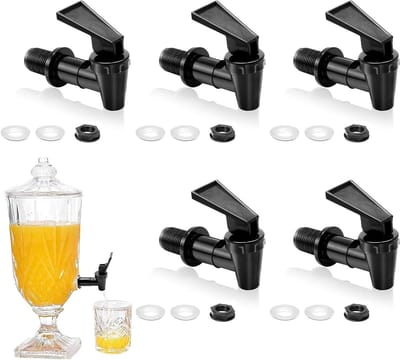 Set van 5 Plastic Drinkdispensers met Kraan voor Jerrycan - Vervangende Taps voor Water, Koude en Warme Dranken, Ideaal voor Feesten en Evenementen