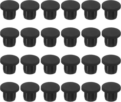 Zwarte Siliconen Rubberen Gatstoppen 10 mm Flexibel voor Afsluiten Buis en Fles (24 Stuks)