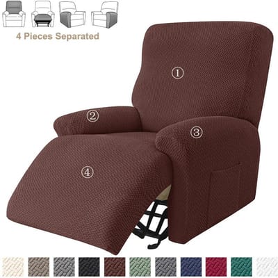 4 Stuks Split Stretch Relaxfauteuil Bankhoezen Jacquard Relax Ligstoel Slipcovers Eén Armstoel Beschermer