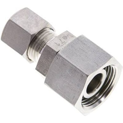 10L & 15L RVS Rechte Knelfitting Draaidoorvoer 315bar FKM O-ring en Afdichtconus ISO 8434-1