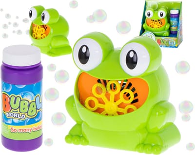 Automatische Zeeppompmachine - Bellenblaasmachine Kikker - Bubble machine - Zeepbellen - Bellenblazer - Met Flesje - Groen