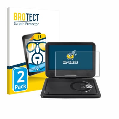 BROTECT - Screenprotector voor Soundmaster PDB1910SW DVD Player - Folie Beschermfolie transparant 2 Stuks
