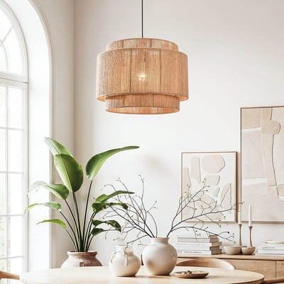 LumenXL Natuurlijke hanglamp Toki - gevlochten henneptouw