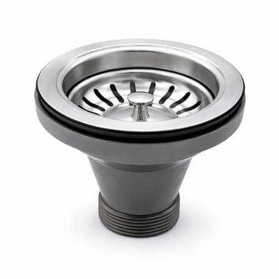 Waterval Korfplugset 114 mm – Zonder Overloop – RVS 304 – G1½ – Universele Gootsteenplug set – Zilver