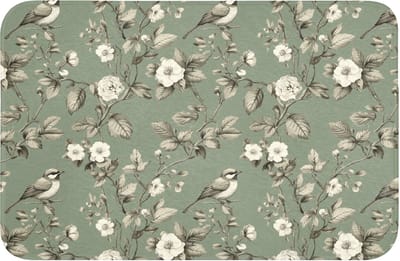 WC mat 60x40 cm - Antislip - Botanisch - Vogels - Groen - Toiletmat - Vloermat - Douchemat - Toilet tapijt - Toiletmatten
