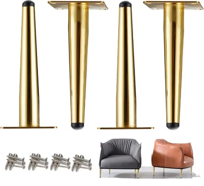 Set kastpoten - Meubelsteunen - Meubels verhogen - Sterke ijzeren constructie - 20 cm - Goud