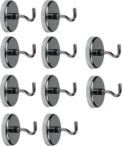 Benson Ophanghaakjes - 10x - magnetisch - ovaal - zilver - D3,6 cm