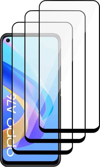 Screenprotector geschikt voor Oppo A76 - Gehard Glas Beschermglas Tempered Glass Volledig Dekkende Screen Protector - 3 Stuks