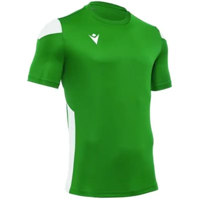 Macron Polis Shirt Korte Mouw Kinderen - Groen / Wit | Maat: 11-12 Y