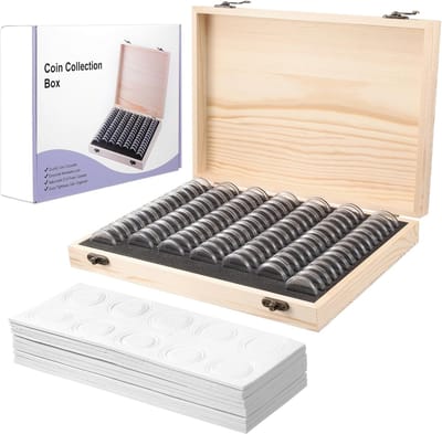 Munten Capsules Munt Verzameling Doos Muntenverzameling Opslag Munthouder Houten Munten Gevallen voor Verzamelaars 18mm 21mm 25mm 27mm 30mm (100PCS Munt Capsules)