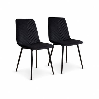 DS4U® - Gaby eetkamerstoel - Set van 2 - Zwart - Velvet