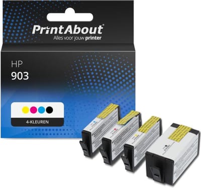 PrintAbout huismerk Inktcartridge 903 (6ZC73AE) 4-kleuren Multipack Geschikt voor HP