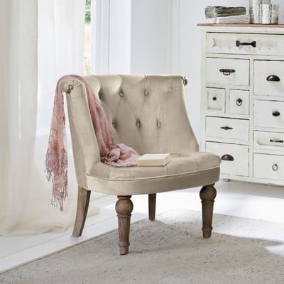 LOBERON Fauteuil Ardilleux crème/bruin