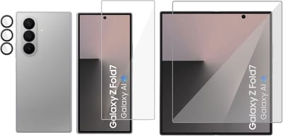 TechNow Folie Screenprotector + Camera Screen geschikt voor Samsung Galaxy Z Fold 7 Screenprotector - Gehard Glas - Rounded - Proteqt+