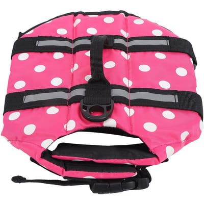 Gilet de sécurité pour la natation pour chiens, gilets de sauvetage réfléchissants réglables pour animaux de compagnie avec une flottabilité élevée XXL rose