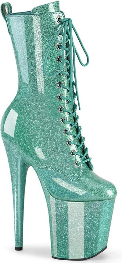 Pleaser - FLAMINGO-1040GP Plateau Laarzen - US 7 - 37 Shoes - Mintgroen
