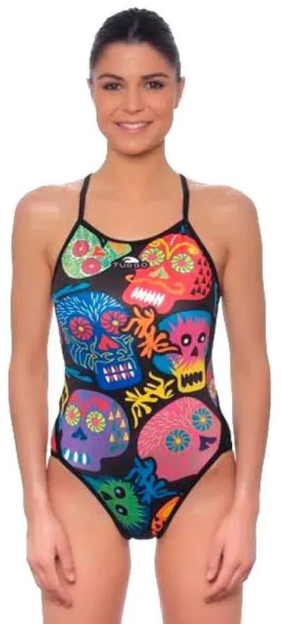 Turbo Haloween Skulls Badpak Met Dunne Bandjes Veelkleurig 7-8 Years Meisje