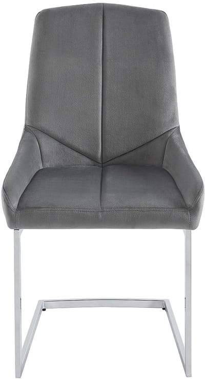 Vente-unique Set van 2 stoelen van velours en metaal - Grijs - BERLONA