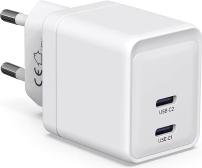 Oplader usb C 35w 2 Poorten - Usb C oplader - Usb C adapter 2 poorten - Super fast charging usb c - Telefoon oplader - Tablet oplader - Laptop oplader usb c - Usb c lader