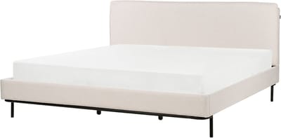 CORIO - Tweepersoonsbed - Lichtbeige - 180 x 200 cm - Polyester