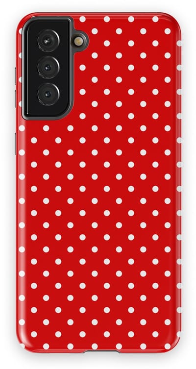 Polka Dots Hoesje Samsung Galaxy S21 Plus | Geschikt Voor Mag | Stippen Design Backcover Samsung Galaxy S21 Plus Classic Red