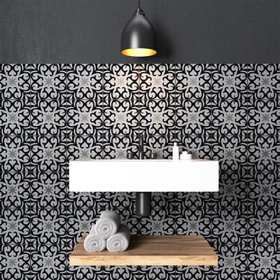 Zelfklevende tegelmuurstickers voor keuken en badkamer - 9 FLORBELA AZULEJOS tegelstickers - 9 stickers 10x10cm
