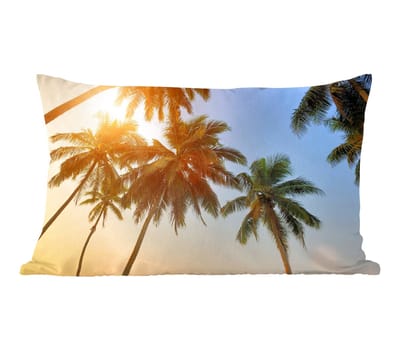 Sierkussens - Kussentjes Woonkamer - 50x30 cm - Palmboom - Zon - Zomer - Tropical