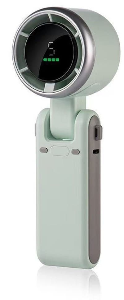 Handventilator met hoge snelheid en turbocompressor - een onmisbaar item voor warme zomerdagen - ventilator zonder bladen voor om de nek - 5 instelbare snelheden - 3600 mAh - USB-opladen - mintgroen