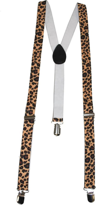 Funny Fashion Carnaval verkleed bretels - luipaard print - polyester - volwassenen - foute panter party