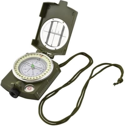 New Age Devi - Militaire Outdoor Kompas - Inclusief handig opbergzakje!