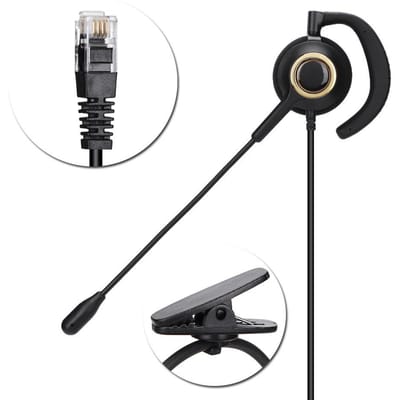 H1000-RJ9 Kristallen Kop Ruisonderdrukkende Callcenter Headset Comfortabele Telefoonhoofdtelefoon