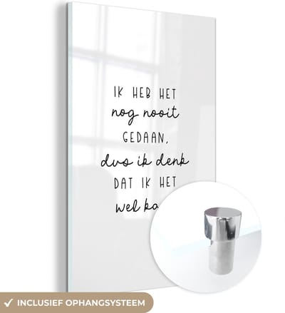 MuchoWow® Glasschilderij 120x180 cm - Schilderij acrylglas - Quotes - Ik heb het nog nooit gedaan dus - Baby - Kinderen - - Foto op glas - Schilderijen