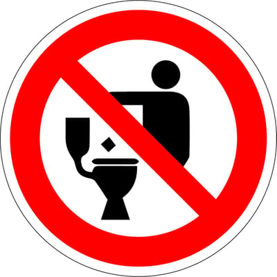 Afval niet in WC gooien sticker 200 mm