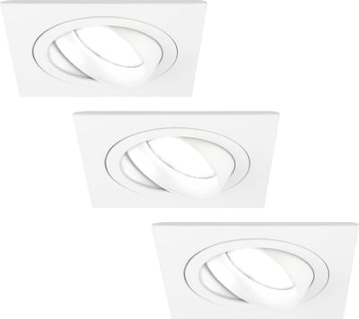 Ledvion - 3X LED Inbouwspot Sevilla - Dimbaar - 3W - 6500K - Ø92 mm - Wit